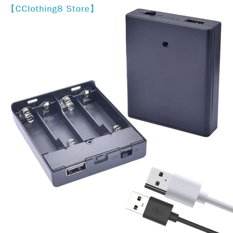 Led El Wire - 1 個 USB 電源バッテリーボックスポータブルミニ 4AA バッテリーホルダー収納ボックスケース