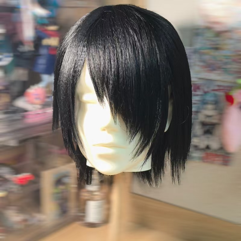 Wig Fiber Net - アニメサスケ Boruto コスプレウィッグ黒ショートヘア耐熱合成繊維ローズネット付きハロウィンパーティーコスプレウィッグ