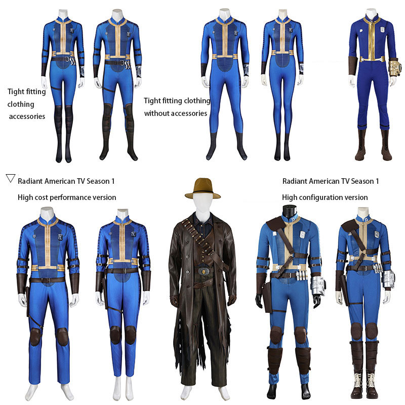 Fallout Cosplay Prop - 豪華なアメリカのテレビシリーズのコスプレ,男性と女性のためのスーツ,ハロウィーンの卸売,最初のシーズン