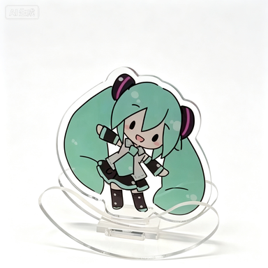 Acrylic Cosplay Prop - 初音ミクのアクリル製揺れおもちゃデコレーション、かわいい漫画風の揺れスタンド、デスクトップディスプレイ、友達への楽しいプレゼント
