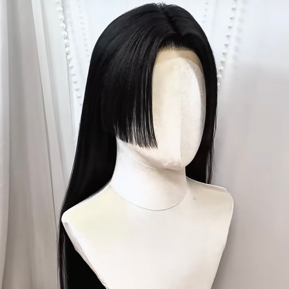 Wig Fiber Net - アニメボア・ハンコックコスプレウィッグロングストレート黒髪ローズネットインナーキャップ耐熱合成繊維ウィッグ女性女の子用