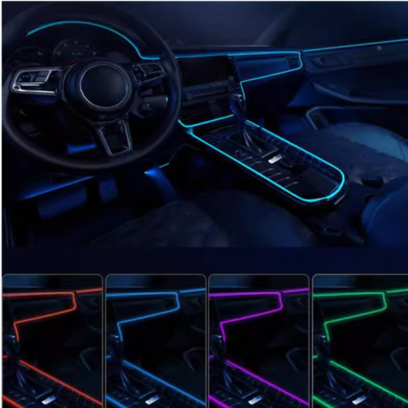 Led El Wire - 車内装飾用LEDランプ,EL配線,VWトゥアレグ7l,7p,CRトゥーラン1t2,1t3,5t,phaeton,フレキシブルアンビエントライト用ネオンストリップ