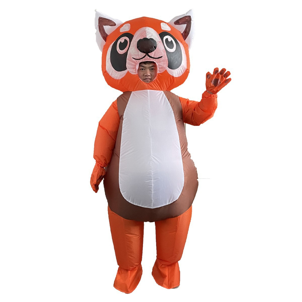 Cosplay Prop Business - オレンジレッドパンダインフレータブルスーツフルカバーフェスティバルパーティー漫画人形コスチュームビジネス活動コスプレ衣類小道具