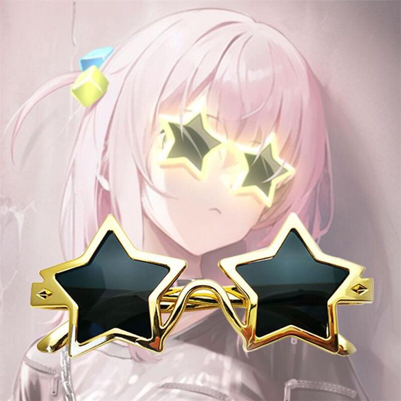 Cosplay Prop Patterns - アニメ「ゴトウ・ホリト」コスプレ用星柄サングラス、かわいいロールプレイ用小道具、アクセサリー、ユニセックス、ハロウィン・カーニバル・パーティー用