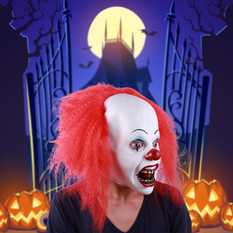Briar Cosplay Prop - 怖いピエロのラテックスマスク,赤い髪の鼻,カーニバルの衣装,ハロウィーンの仮面舞踏会の大人のパーティー,コスプレ,ハロウィーンのアクセサリー
