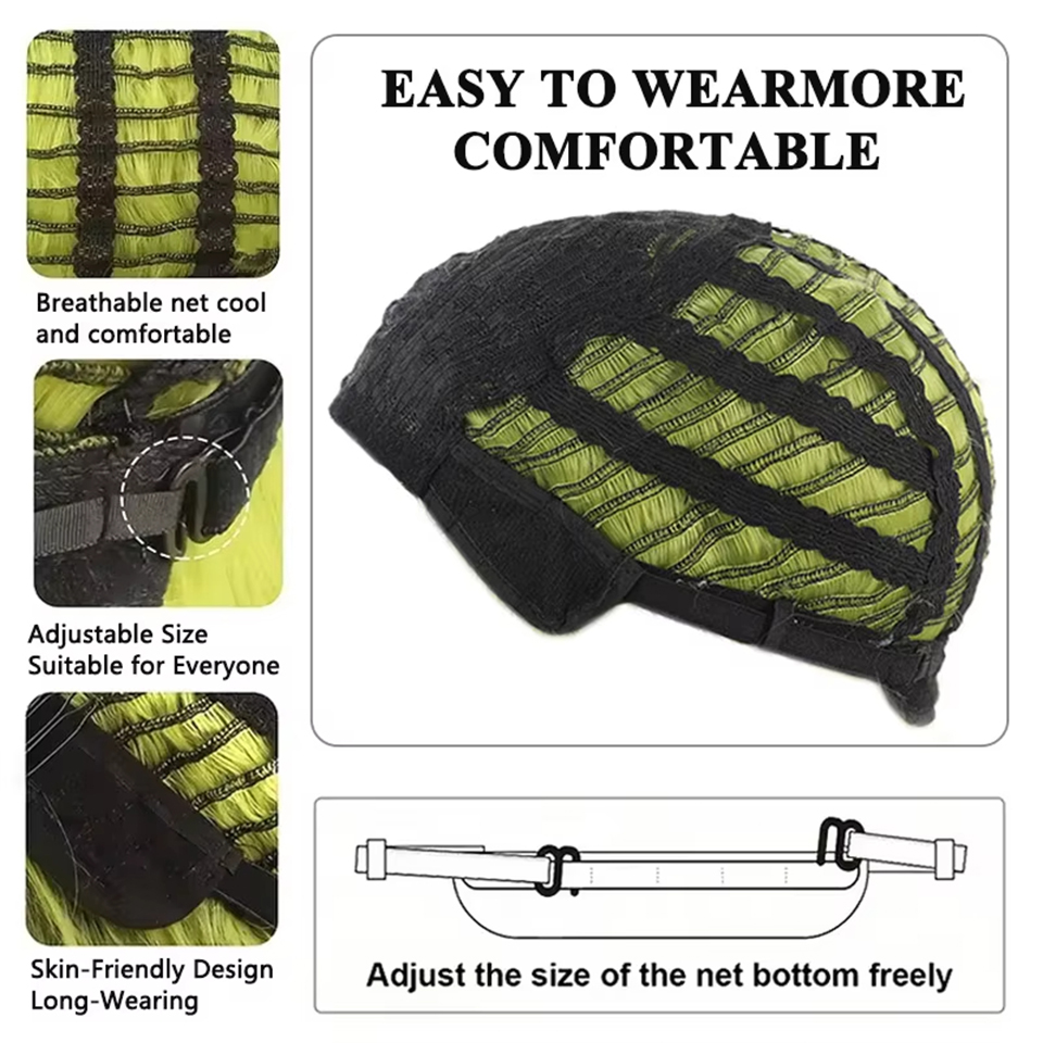 不気味なシックなグリーンウィッグ 前髪付き 耐熱人工毛 ハロ - Wig Fiber Net のレビューと価格