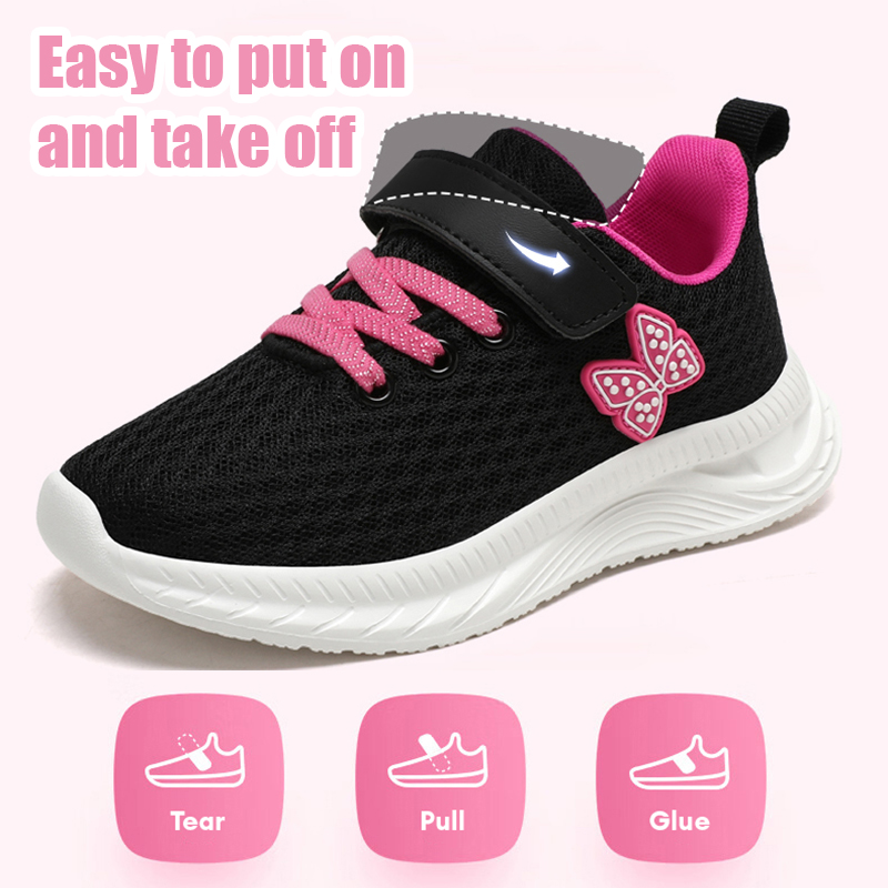 女の子スポーツランニングシューズベルクロ通気性メッシュカジュ - Velcro Hook Loop のレビューと価格