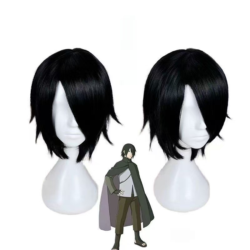 アニメサスケ Boruto コスプレウィッグ黒ショートヘア耐 - Wig Fiber Net のレビューと価格