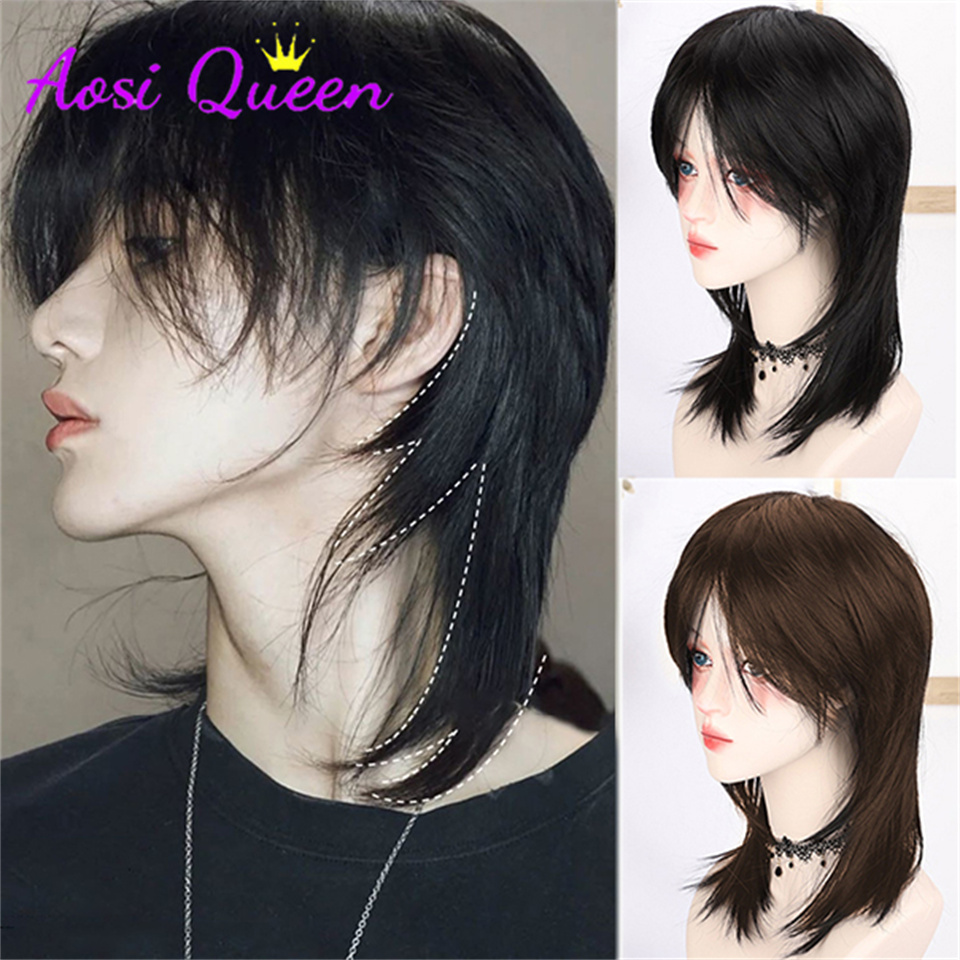 ASウィッグ 女性用ショートヘア ブラック ウルフテール カ - Wig Fiber Net のレビューと価格