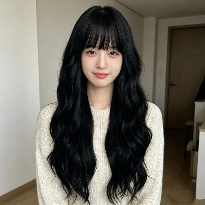女性用、全体を覆うタイプのウィッグ。大きなウェーブのかかった - Wig Fiber Net のレビューと価格