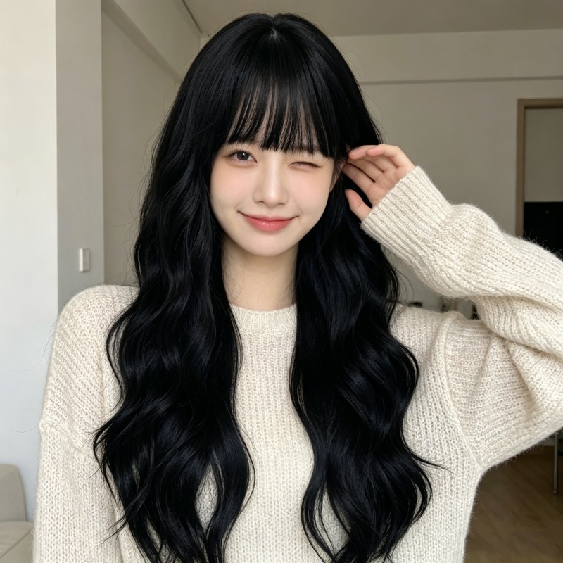 女性用、全体を覆うタイプのウィッグ。大きなウェーブのかかった - Wig Fiber Net のレビューと価格
