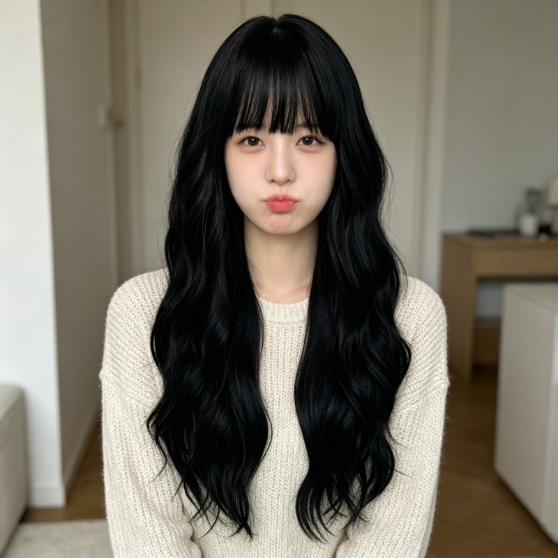 女性用、全体を覆うタイプのウィッグ。大きなウェーブのかかった - Wig Fiber Net のレビューと価格