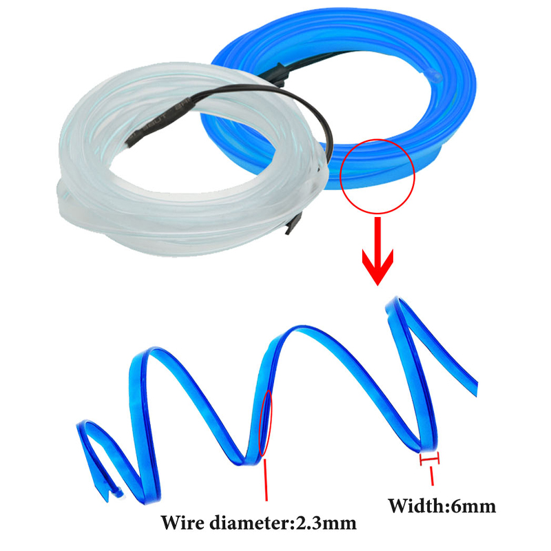 3/5M 車内LEDストリップライト ネオンEL配線装飾ラン - Led El Wire のレビューと価格
