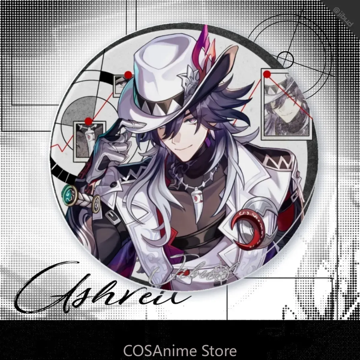 アッシュベイルバッジ アニメ Honkai：スターレール バ - Acrylic Cosplay Prop のレビューと価格
