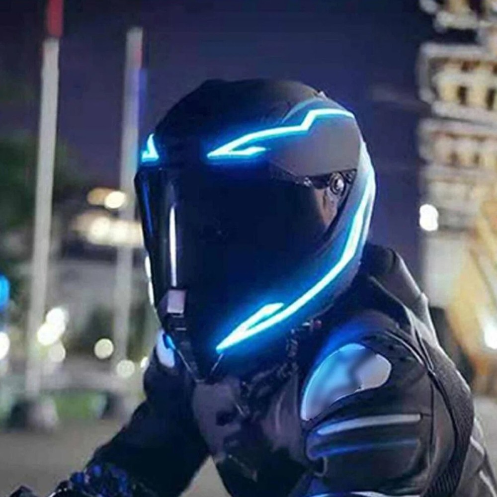 防水バイクヘルメット用LED ELライトストリップ、4モード - Led El Wire のレビューと価格