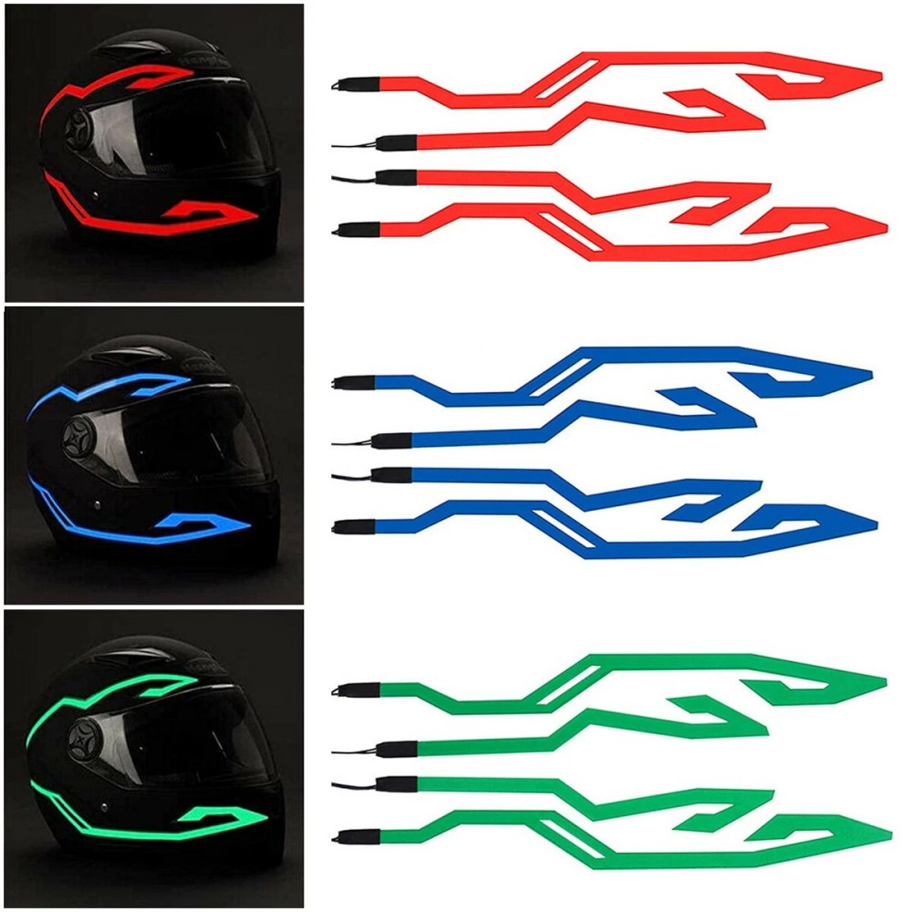 防水バイクヘルメット用LED ELライトストリップ、4モード - Led El Wire のレビューと価格