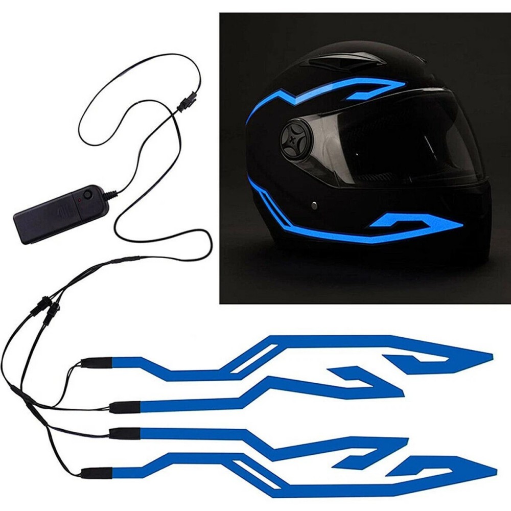 防水バイクヘルメット用LED ELライトストリップ、4モード - Led El Wire のレビューと価格
