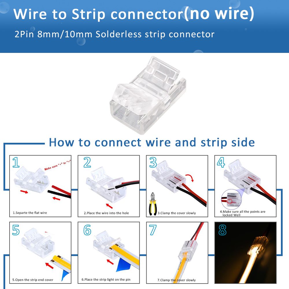 柔軟なLEDストリップライト,2ピン,8mm,10mm,クイ - Led El Wire のレビューと価格