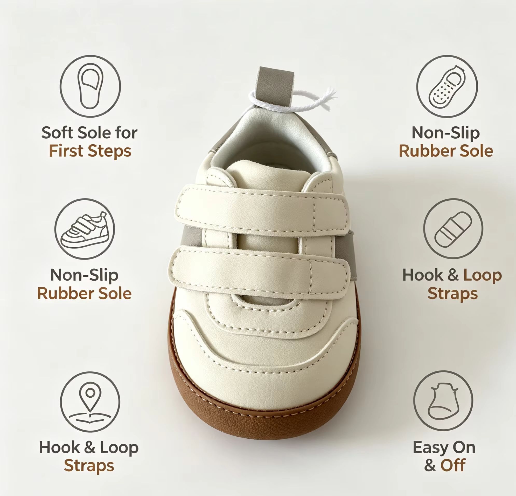 オードラー ベビースニーカー ソフトソール 滑り止め 乳幼児 - Velcro Hook Loop のレビューと価格