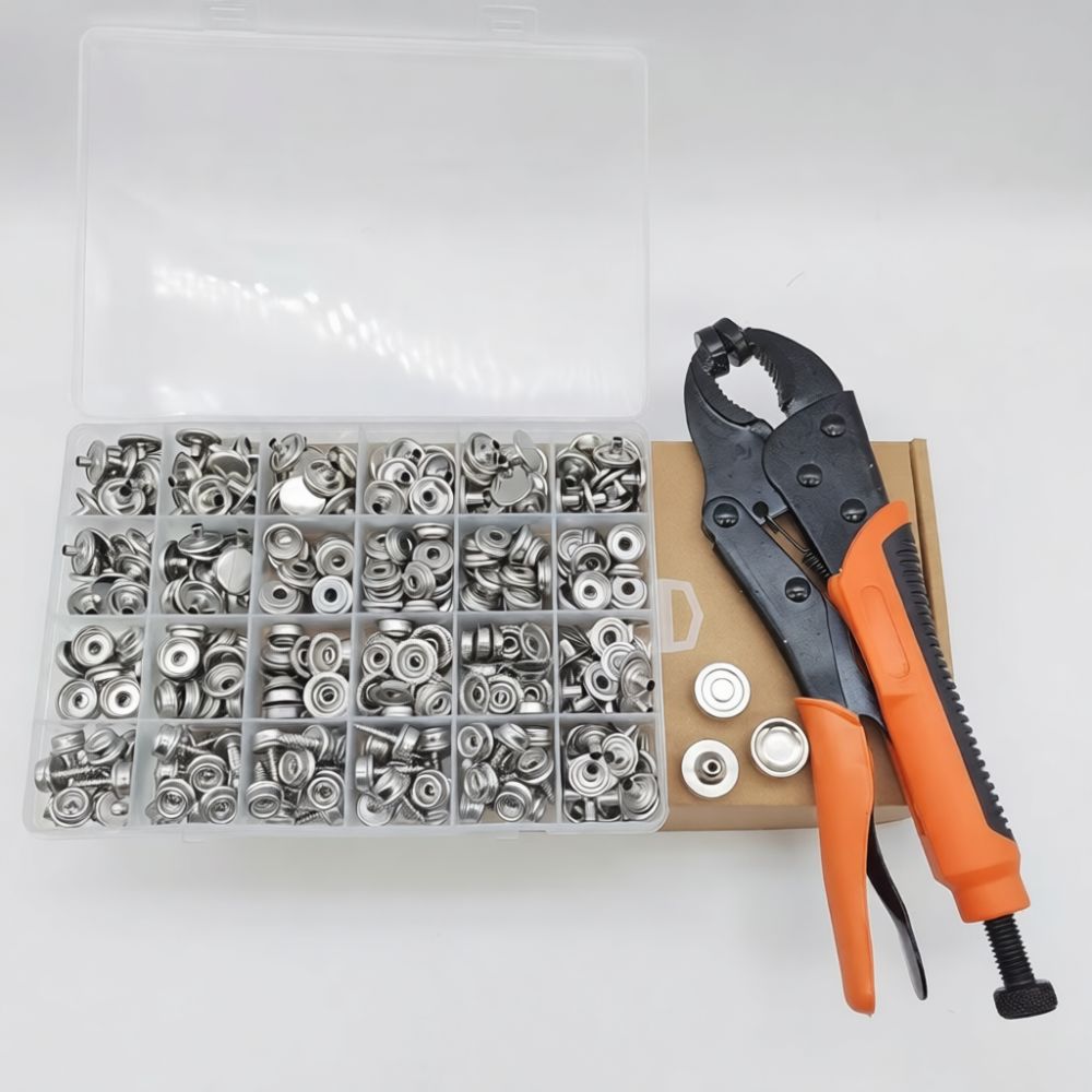 頑丈な金属製スナップボタンプライヤー工具セット。ステンレス製 - Snap Plier Setter のレビューと価格
